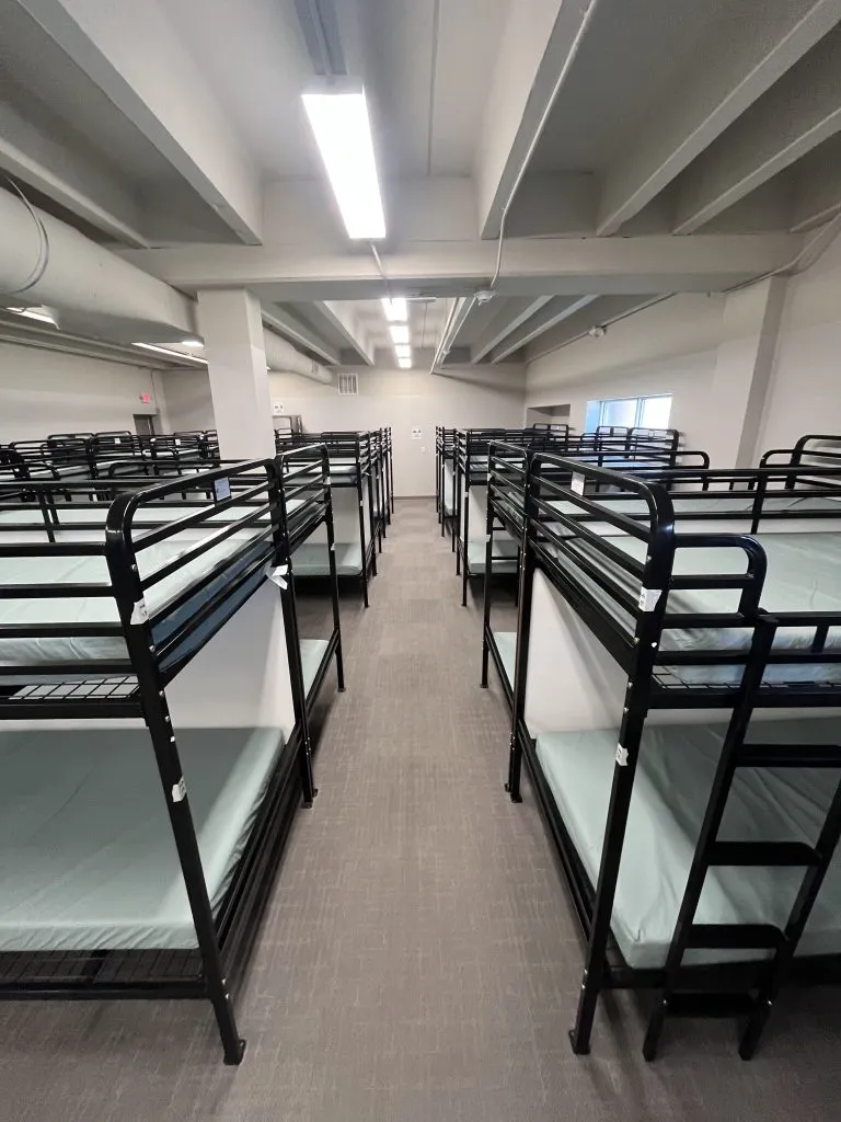 Room of shelter bunk beds