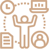 illustration of confused person with different elements around them