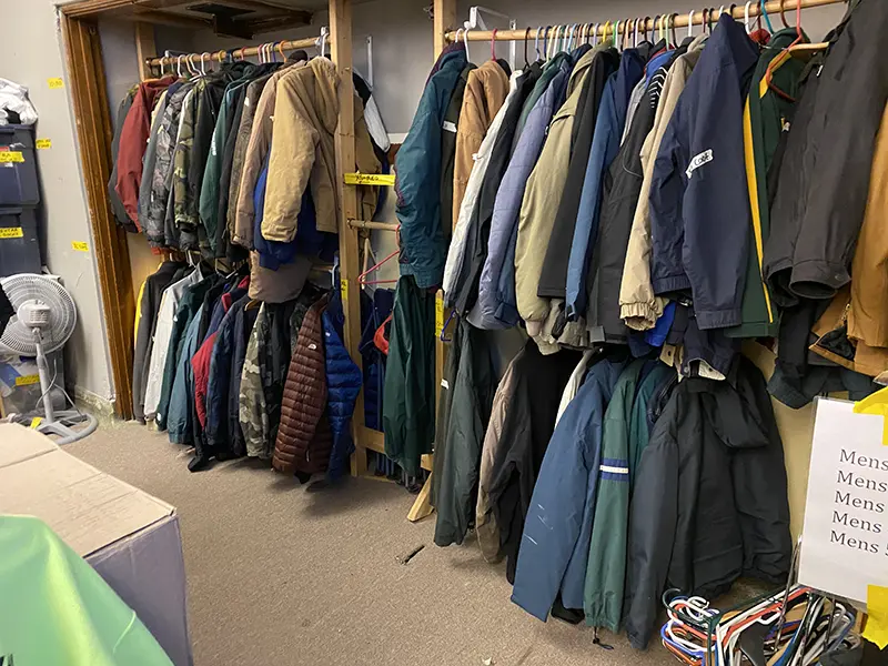 Men's shelter donation room