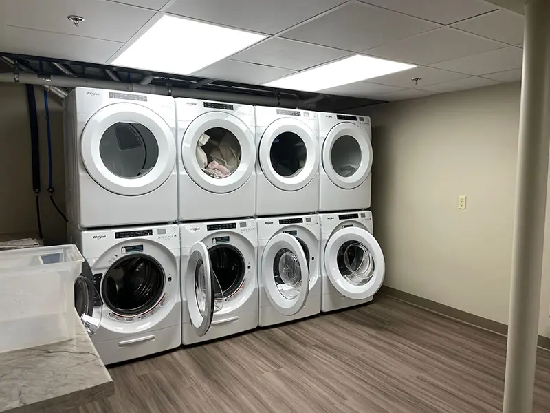 Women's shelter laundry room