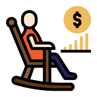 person in rocking chair illustration