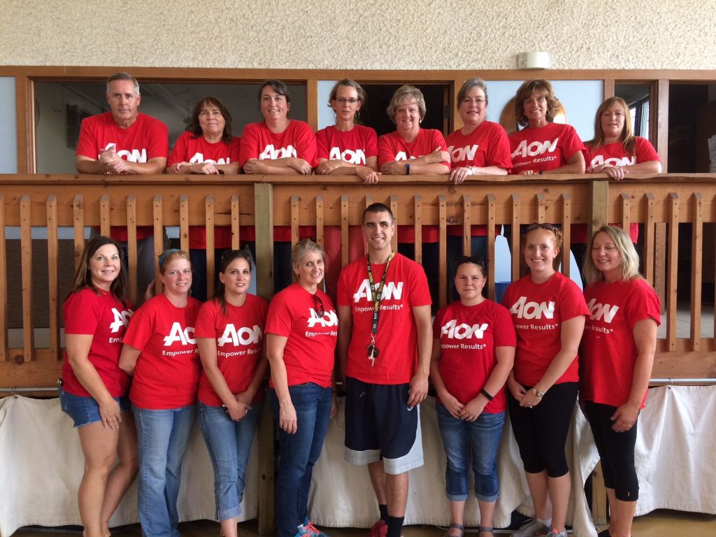 Group of service volunteers